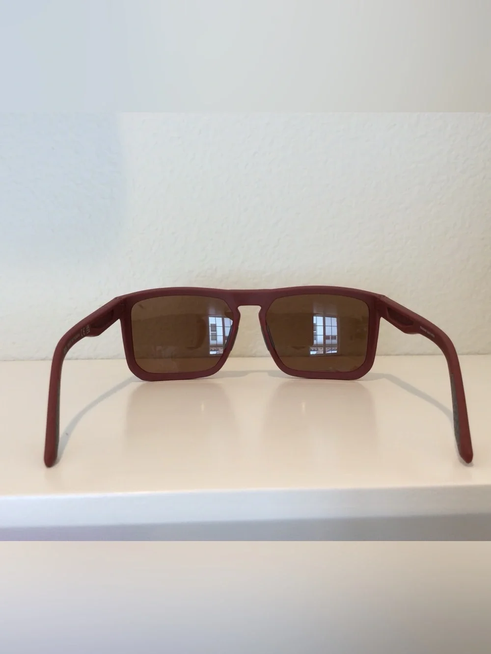 100% – RENSHAW – SOFT CRIMSON Matte Burgundy Square Sunglasses - NWOT